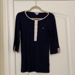 Lacoste Scoop Neck Quarter Sleeve Shirt